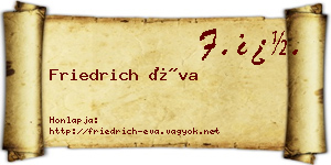 Friedrich Éva névjegykártya